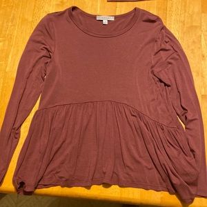 Gaze, long sleeve, peplum top